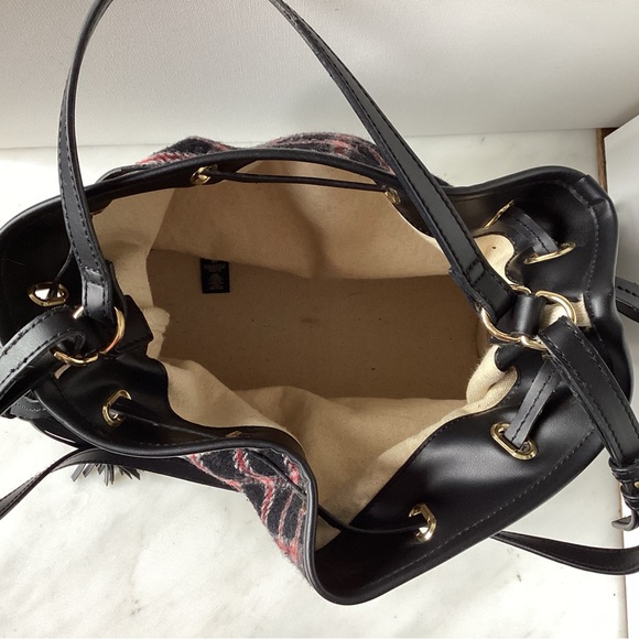 Indigo plaid & faux leather purse - Picture 3 of 4